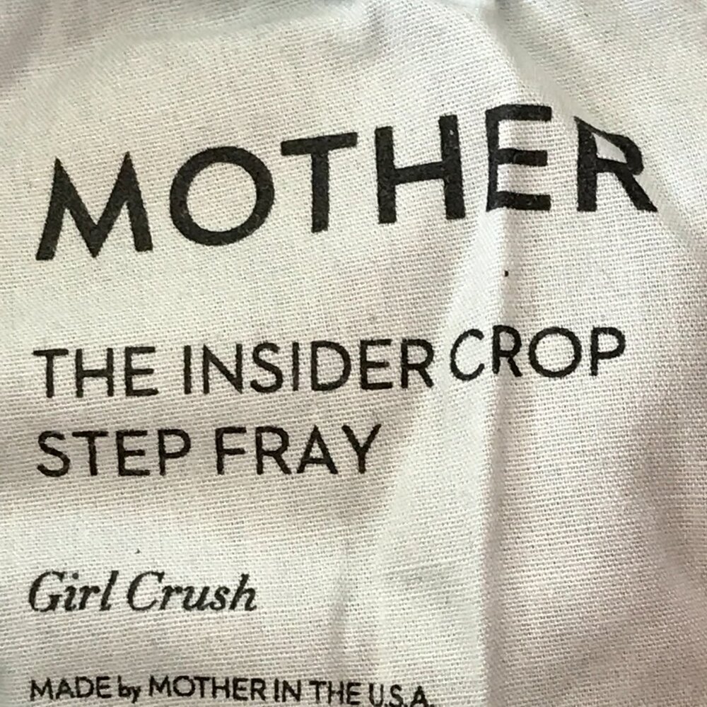 Mother The Insider Crop Step Fray Jeans Women 27 Mid Rise Dark Wash Stretch - Picture 5 of 15